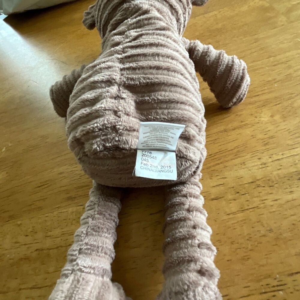 Chick Pea Monkey Plush 11” Ribbed Cream Tan White Stuffed Animal Toy Chickpea - Picture 2 of 4